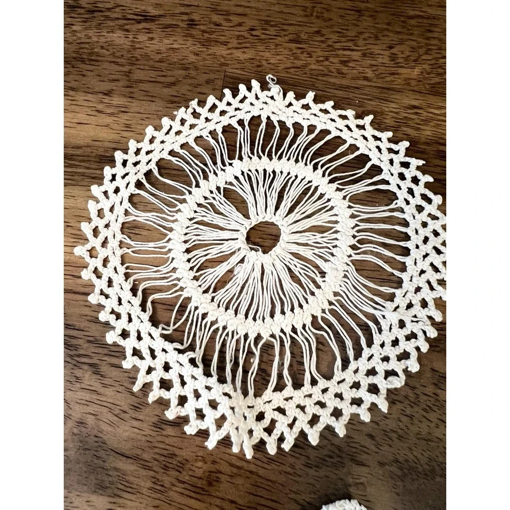 Three unique vintage doilies crochet work Grannycore Cottagecore artisan‎
